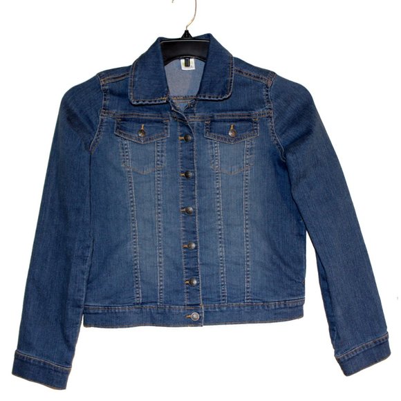 Girl's CRAZY 8 Sz 14-16 XL Denim Blue Jean Jacket - Picture 1 of 13